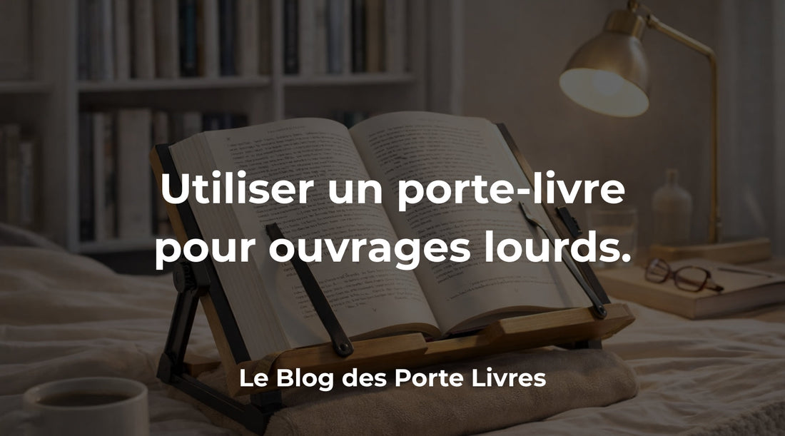 Utiliser un porte-livre pour lire des ouvrages lourds sans fatigue
