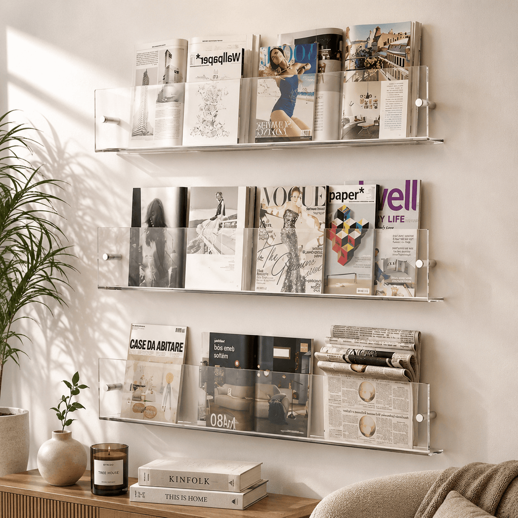 Porte Livre Mural Transparent