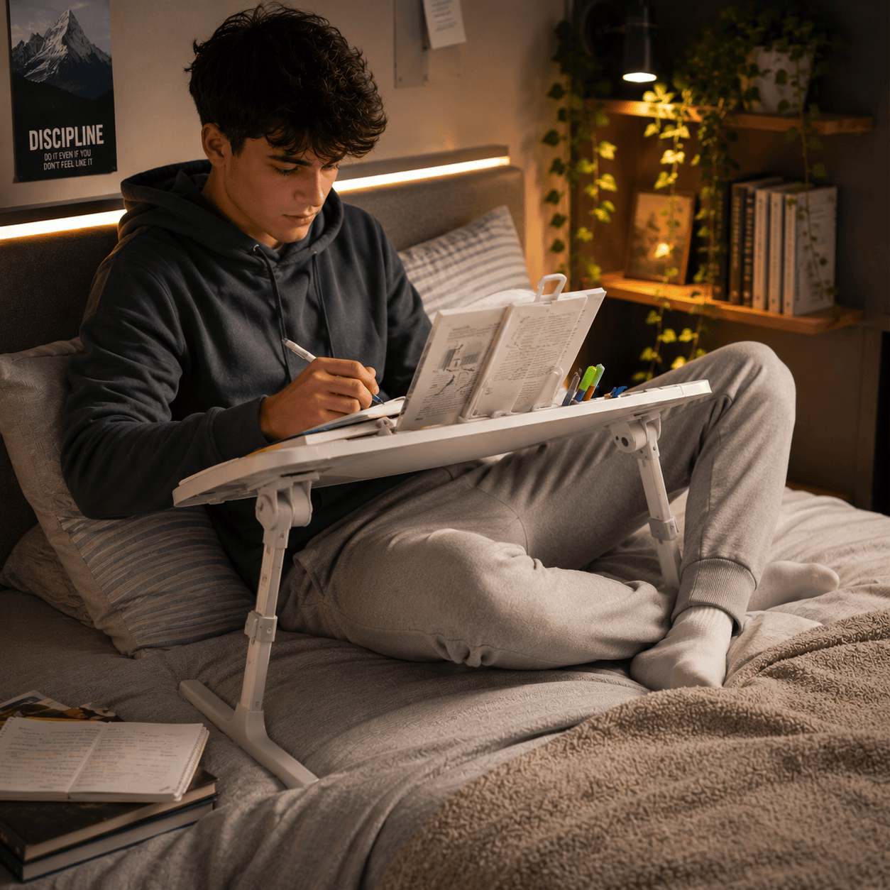 Porte Livre de Lit Ajustable