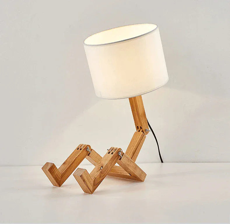 Lampe de Chevet Bois Design Robot