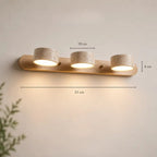 Applique Murale Bois Travertin Spots Rotatifs
