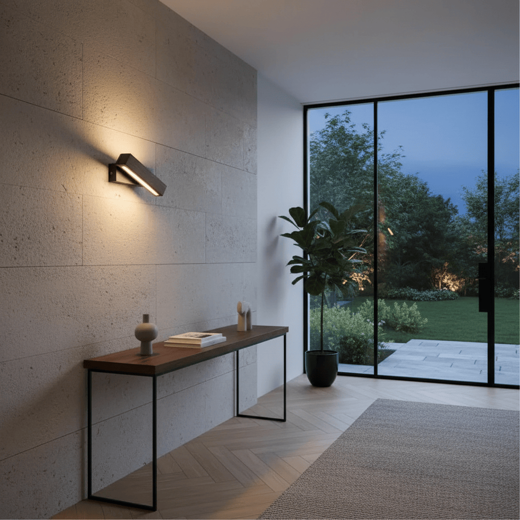 Applique Murale LED Bois Noyer Design Rectangulaire