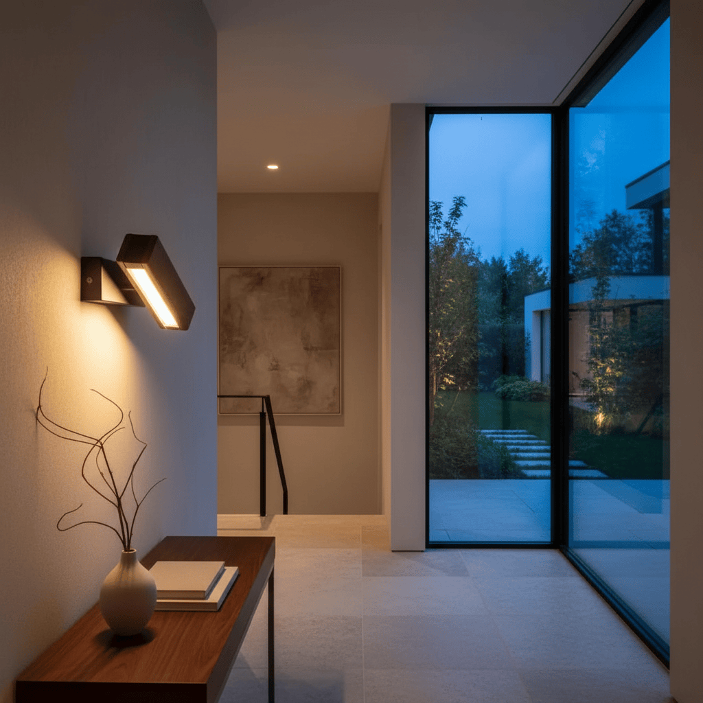 Applique Murale LED Bois Noyer Design Rectangulaire