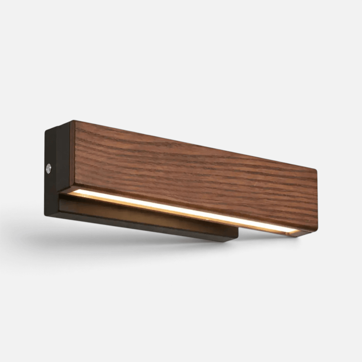 Applique Murale LED Bois Noyer Design Rectangulaire