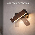Applique Murale LED Bois Noyer Design Rectangulaire