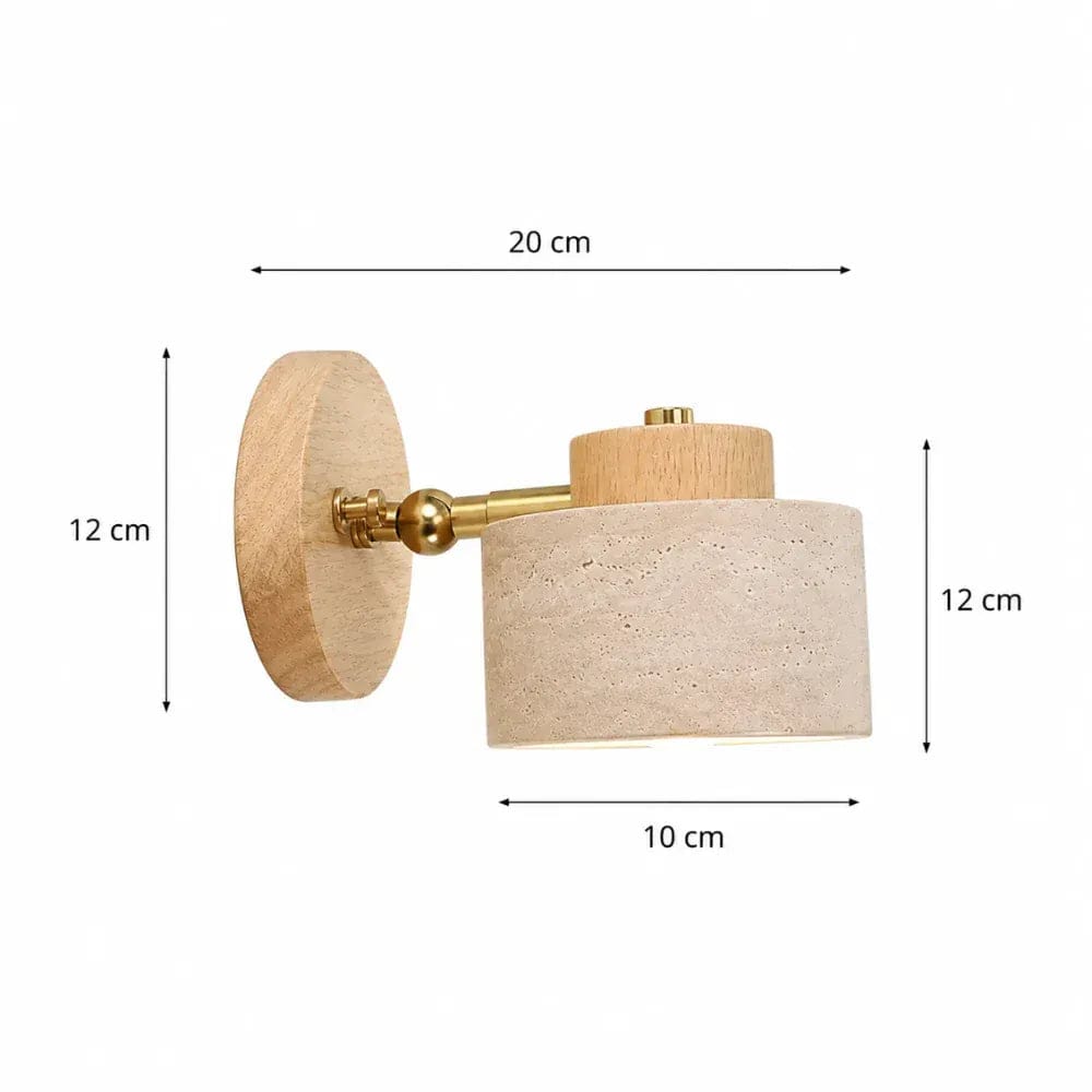 Applique Murale Spot Orientable Travertin Bois