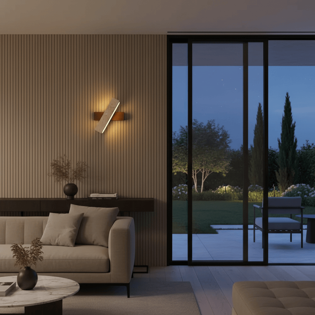 Applique Murale Travertin Barre LED Rotative