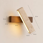 Applique Murale Travertin Barre LED Rotative