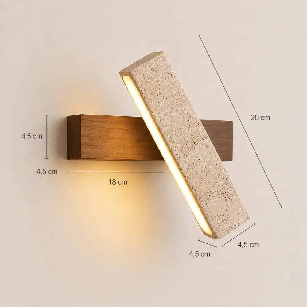 Applique Murale Travertin Barre LED Rotative
