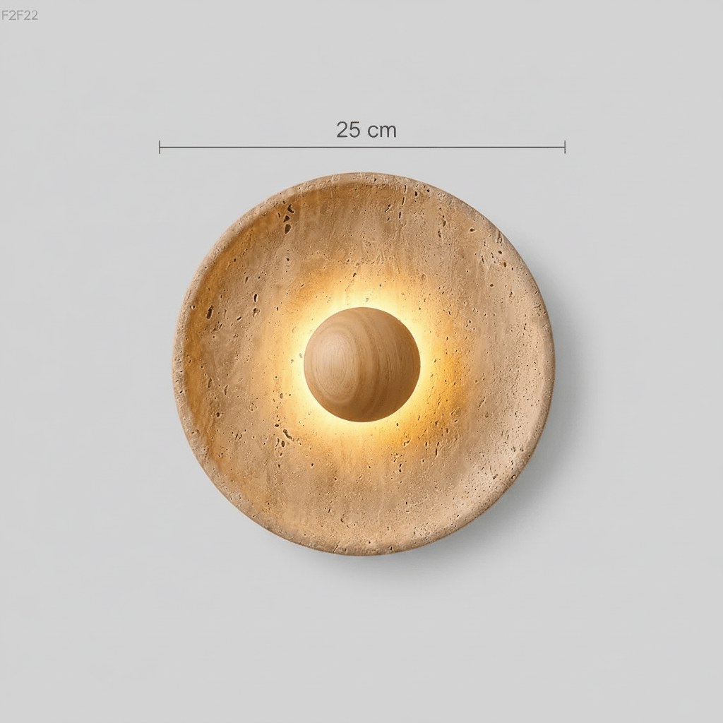 Applique Murale Travertin Design Halo Lumineux