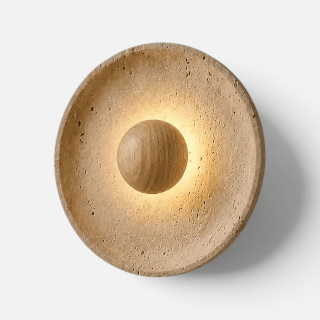 Applique Murale Travertin Design Halo Lumineux