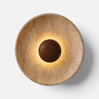 Applique Murale Travertin Design Halo Lumineux