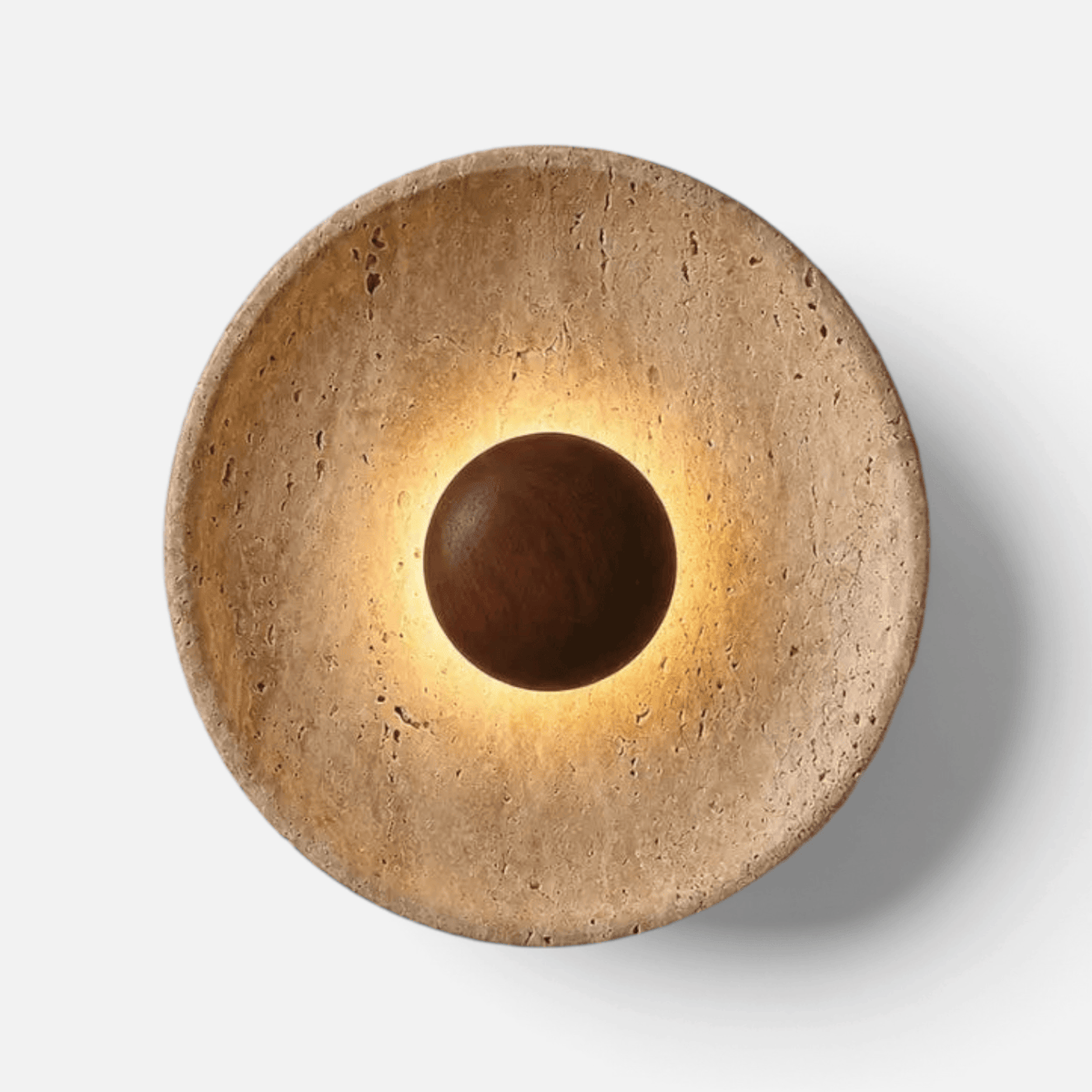Applique Murale Travertin Design Halo Lumineux