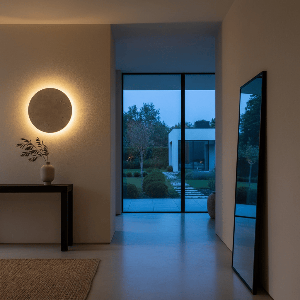 Applique Murale Travertin Ronde LED Halo