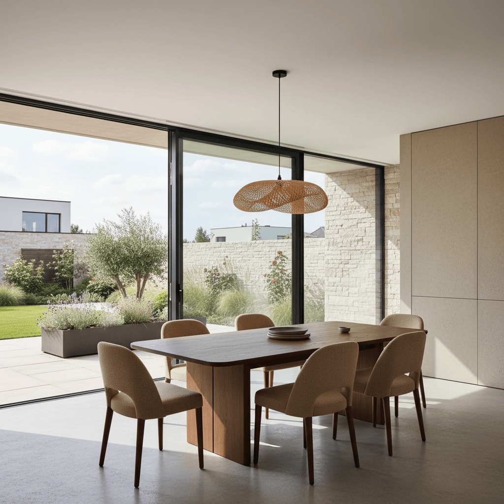 Suspension Bambou Naturel Forme Ovale