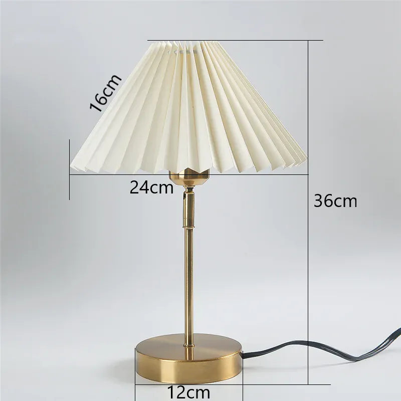 Lampe de Chevet Abat Jour Plissé