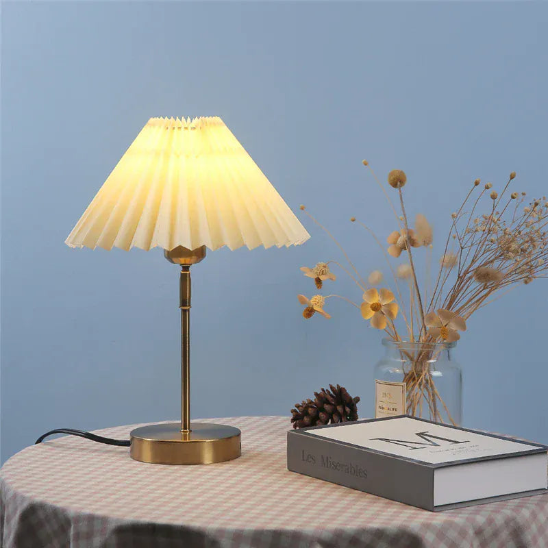Lampe de Chevet Abat Jour Plissé