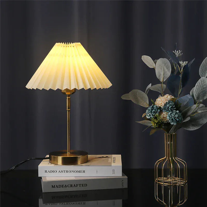 Lampe de Chevet Abat Jour Plissé