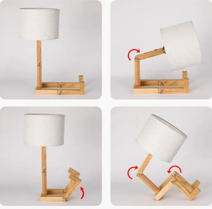 Lampe de Chevet Bois Design Robot