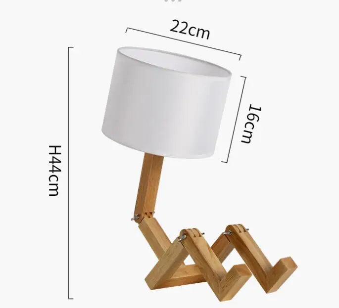 Lampe de Chevet Bois Design Robot