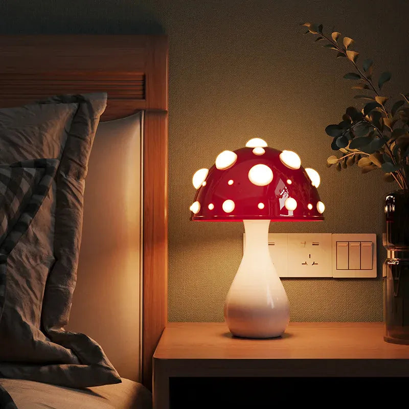 Lampe de Chevet Champignon Rouge