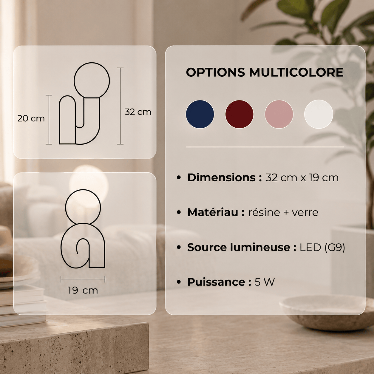 Lampe de Chevet Design Luxe