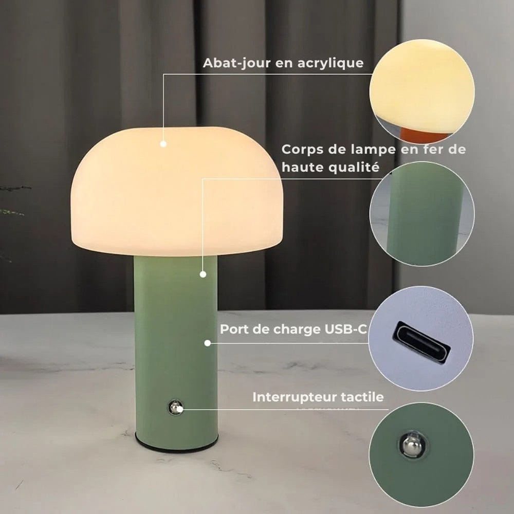 Lampe de Chevet LED Champignon Tactile