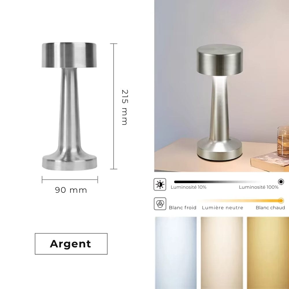 Lampe de Chevet Metal Argenté