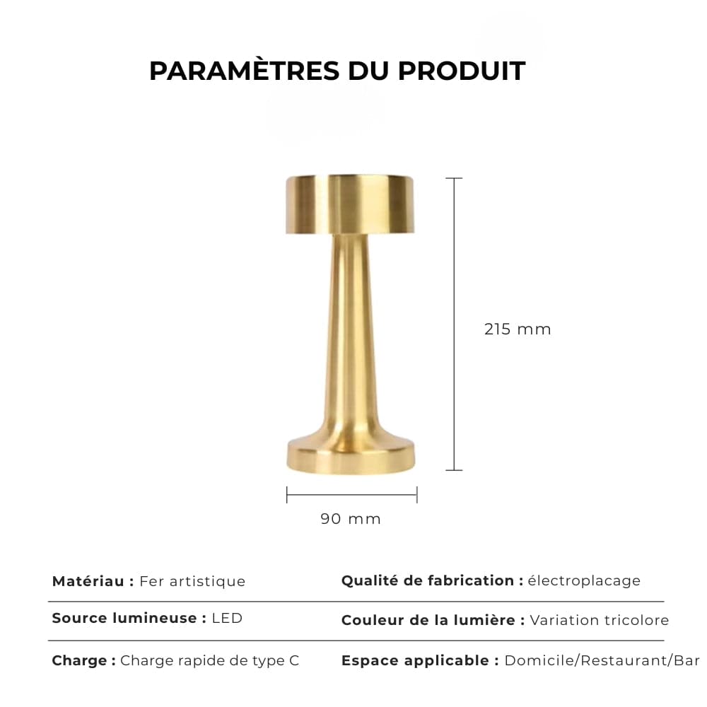 Lampe de Chevet Metal Argenté