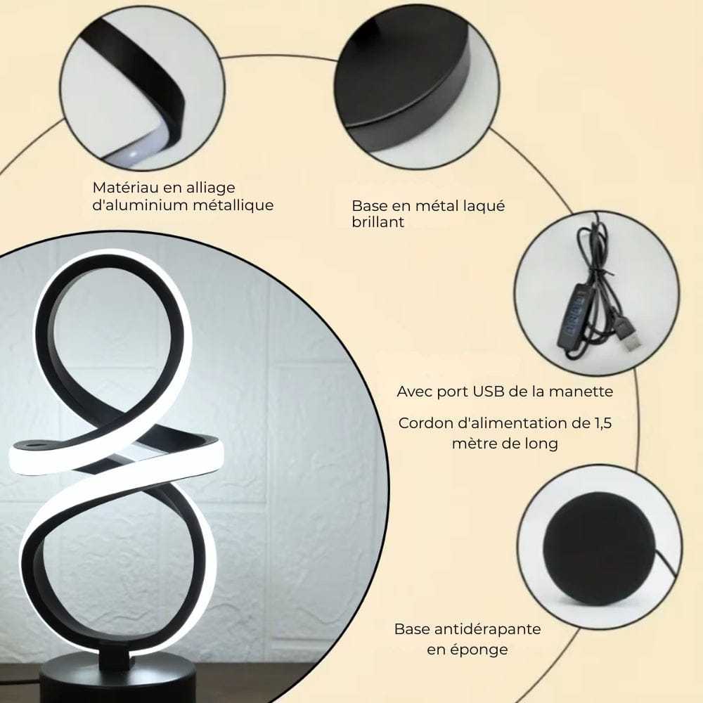 Lampe de Chevet Noire Design