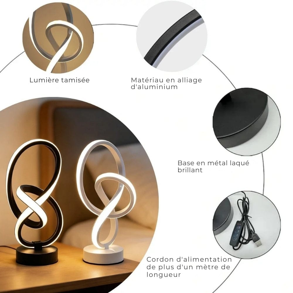 Lampe de Chevet Spirale Luxe