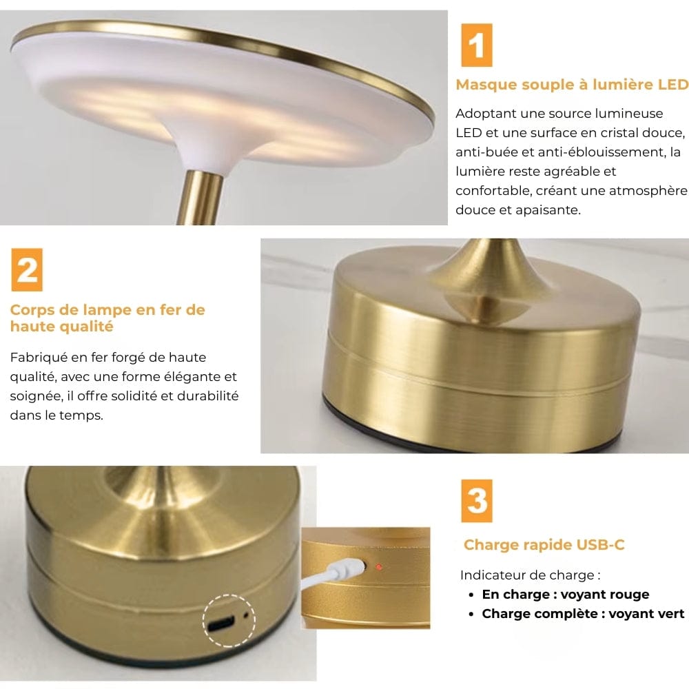 Lampe de Chevet Tactile Grise