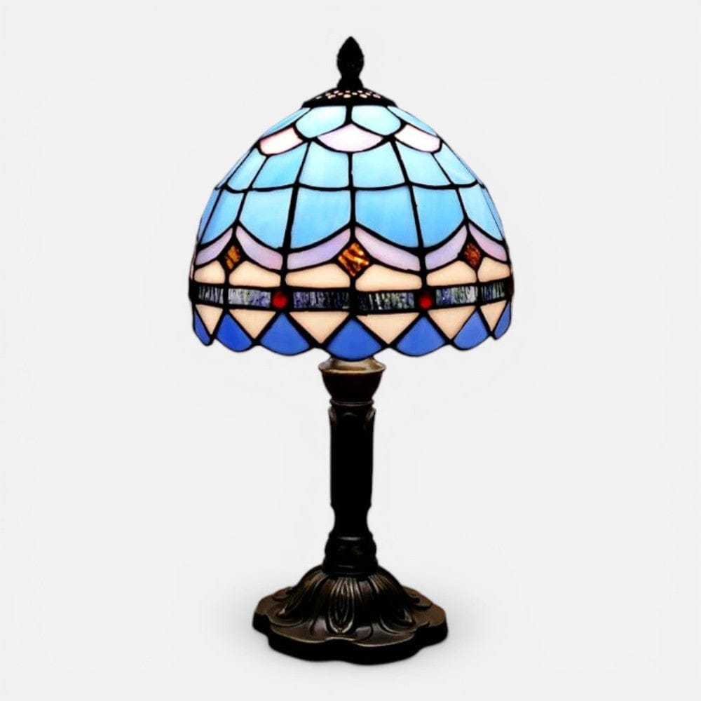 Lampe de Chevet Vitrail Bleu Céleste