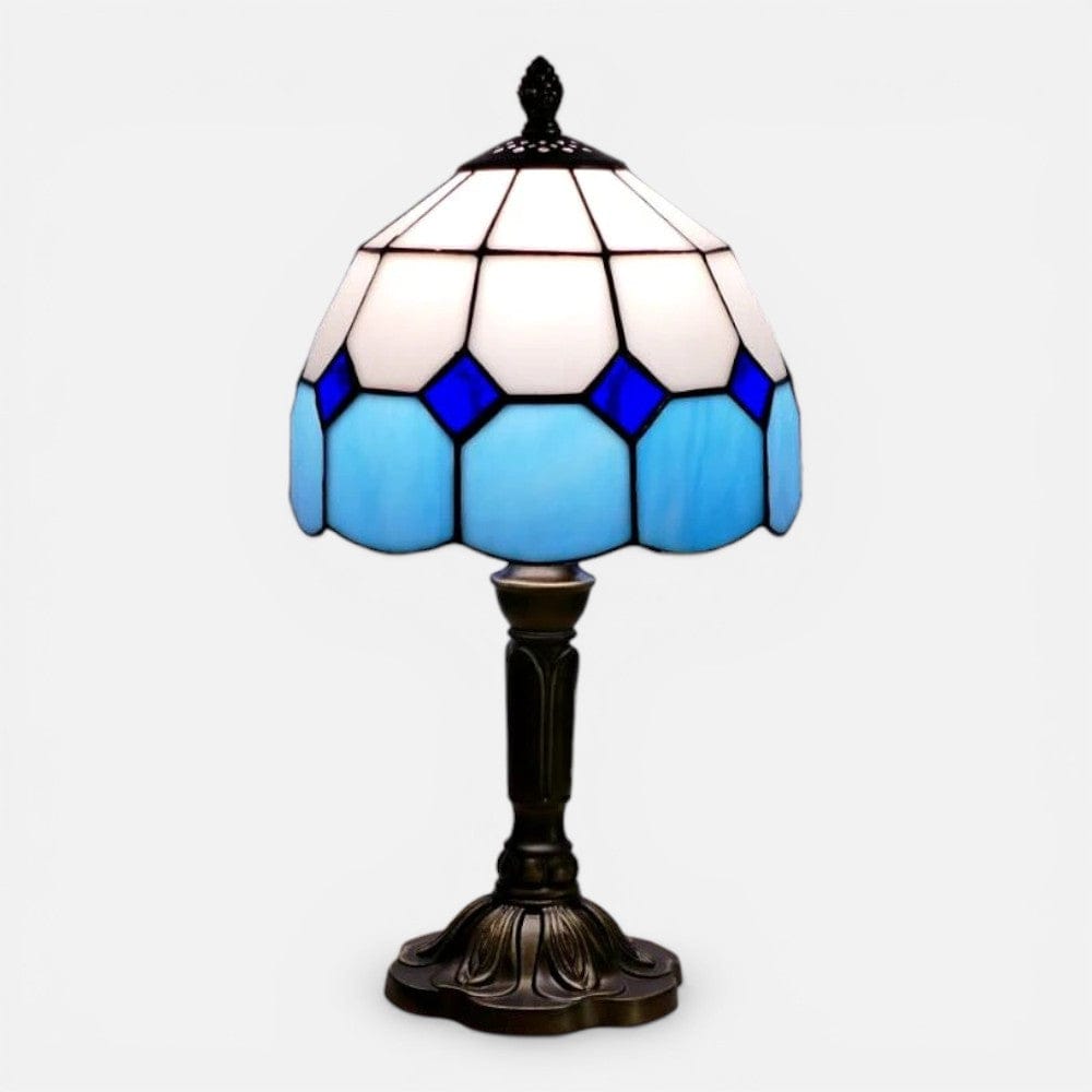 Lampe de Chevet Vitrail Bleu Cobalt