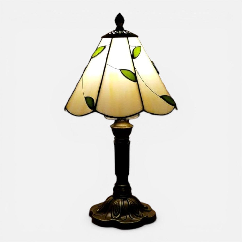 Lampe de Chevet Vitrail Feuillage Vert