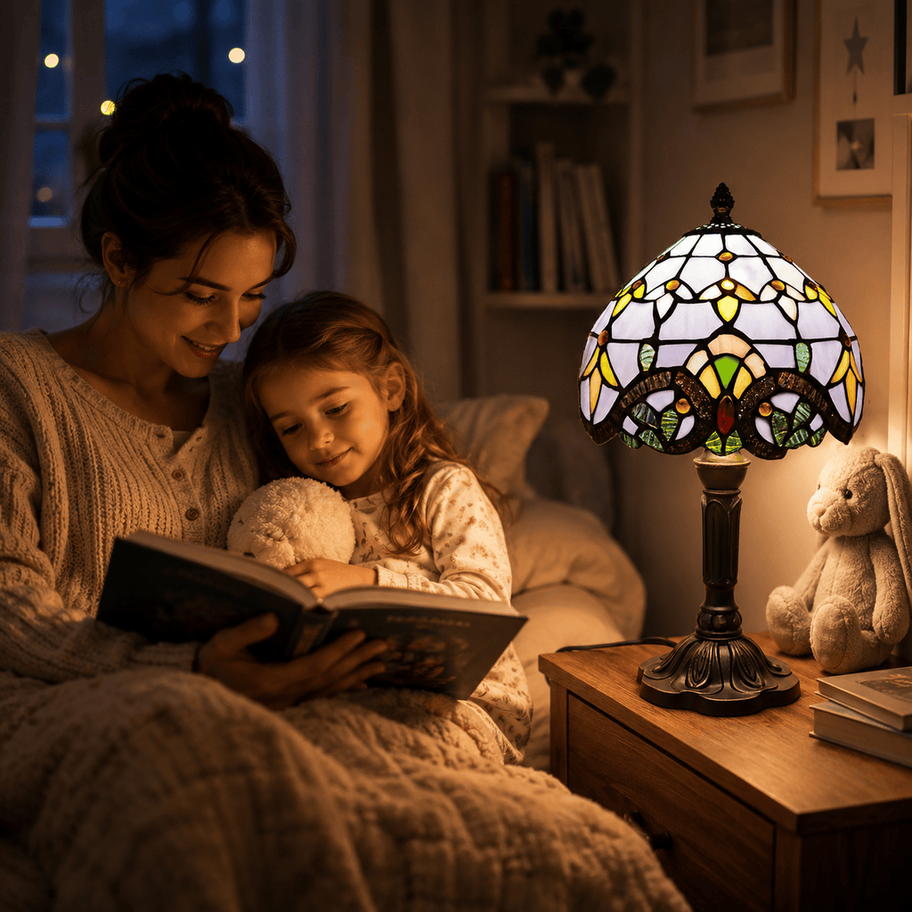 Lampe de Chevet Vitrail Glycine