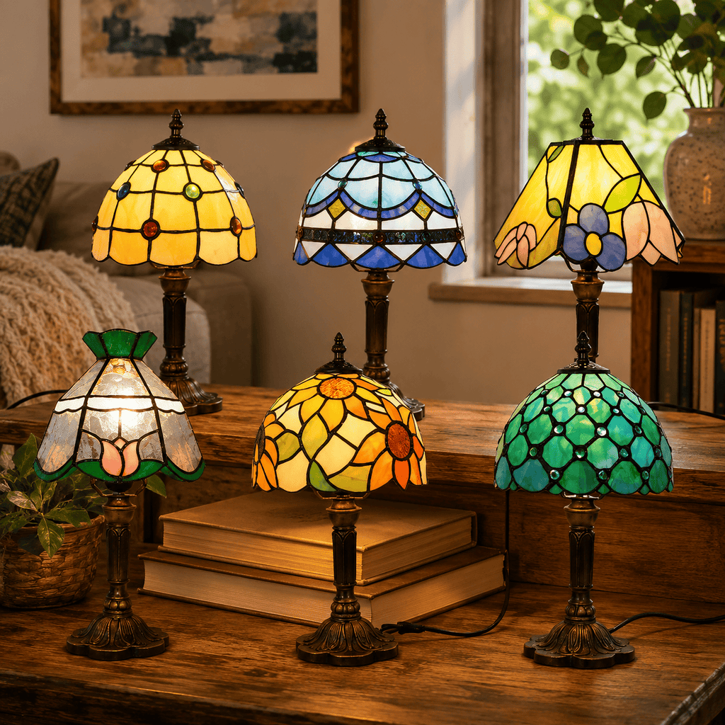 Lampe de Chevet Vitrail Glycine