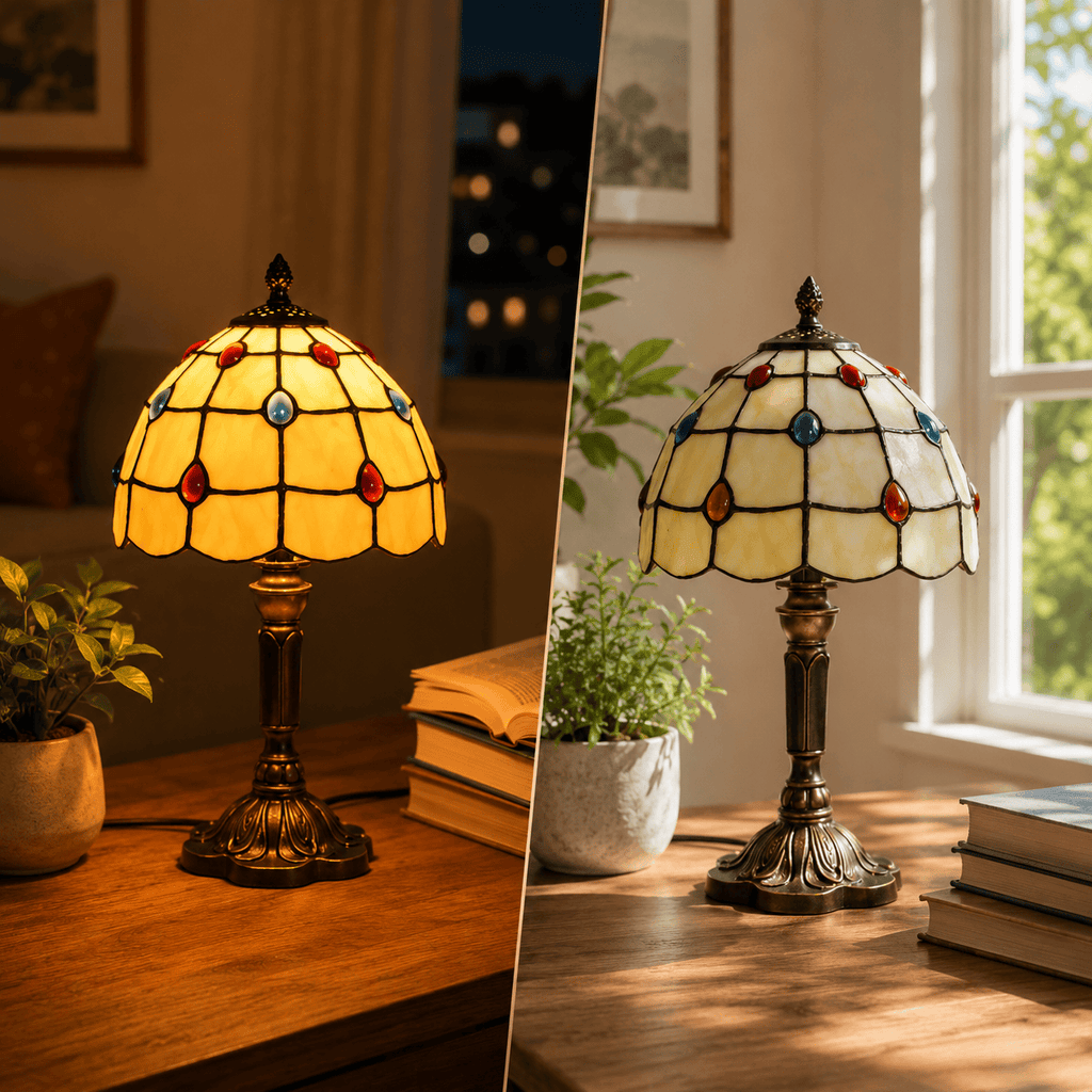 Lampe de Chevet Vitrail Glycine