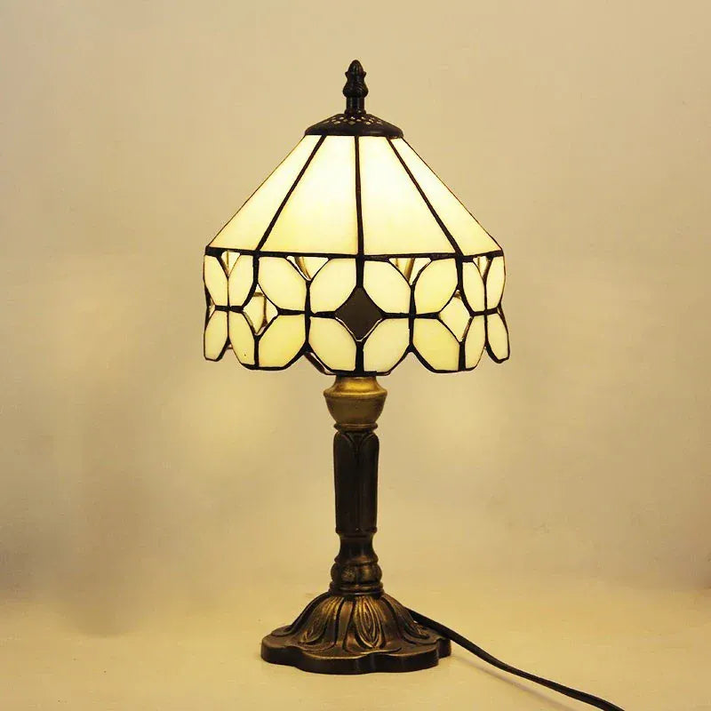 Lampe de Chevet Vitrail Ivoire