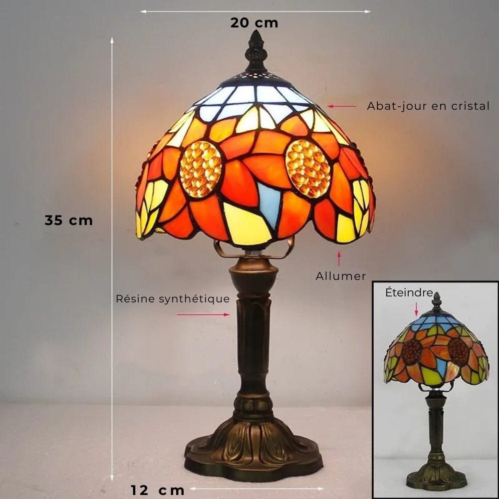 Lampe de Chevet Vitrail Perles de Nacre