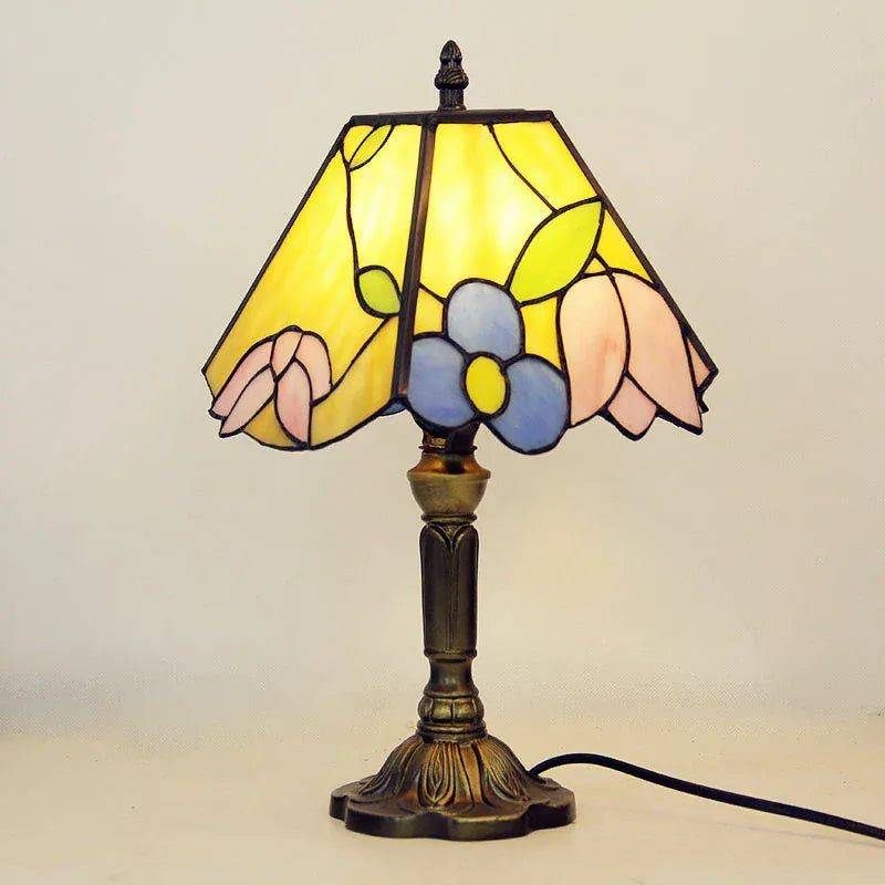 Lampe de Chevet Vitrail Printemps Jaune
