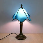Lampe de Chevet Vitrail Tulipe Bleue