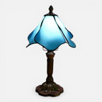Lampe de Chevet Vitrail Tulipe Bleue