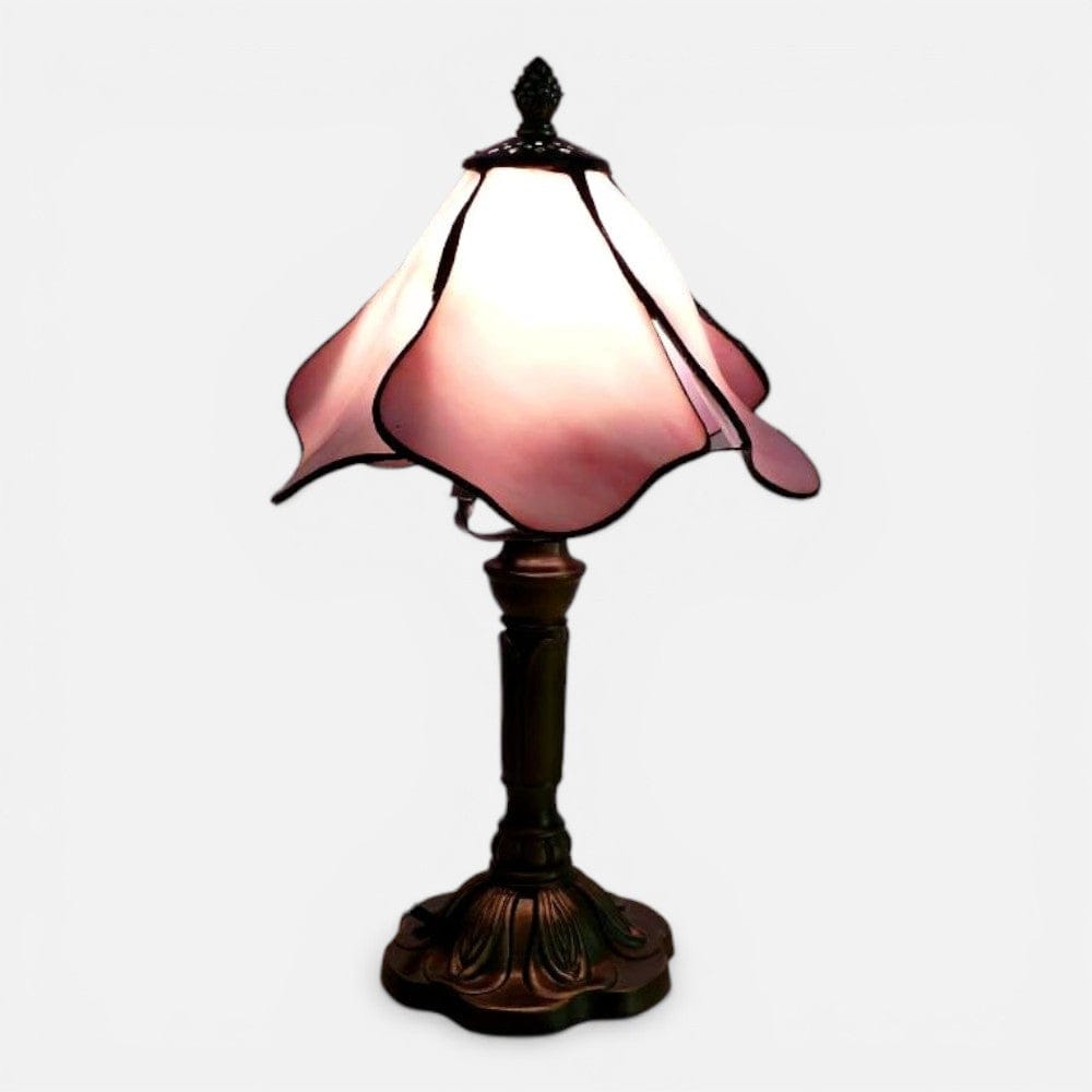 Lampe de Chevet Vitrail Tulipe Rose