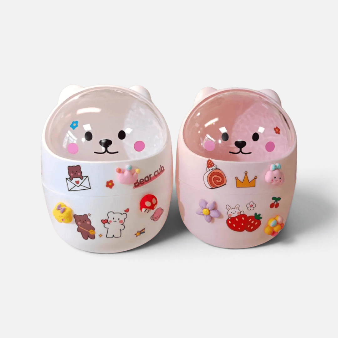 Mini Poubelle Visage d'Ours Kawaii