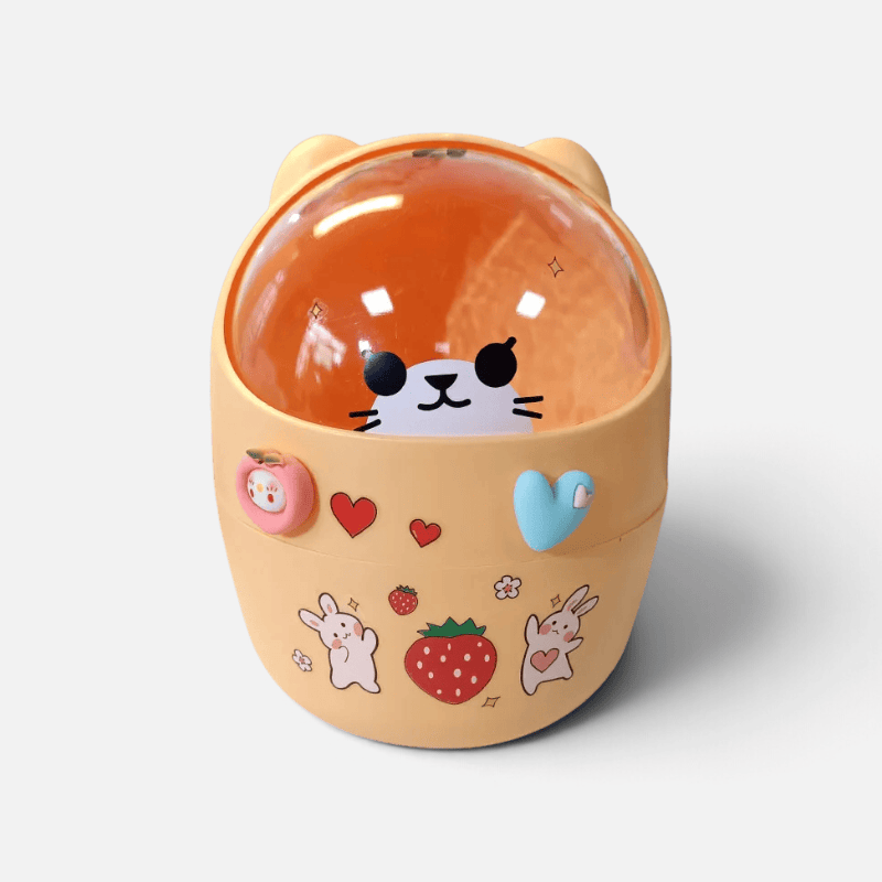 Mini Poubelle Visage d'Ours Kawaii