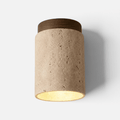Plafonnier LED Travertin Bois Forme Tube