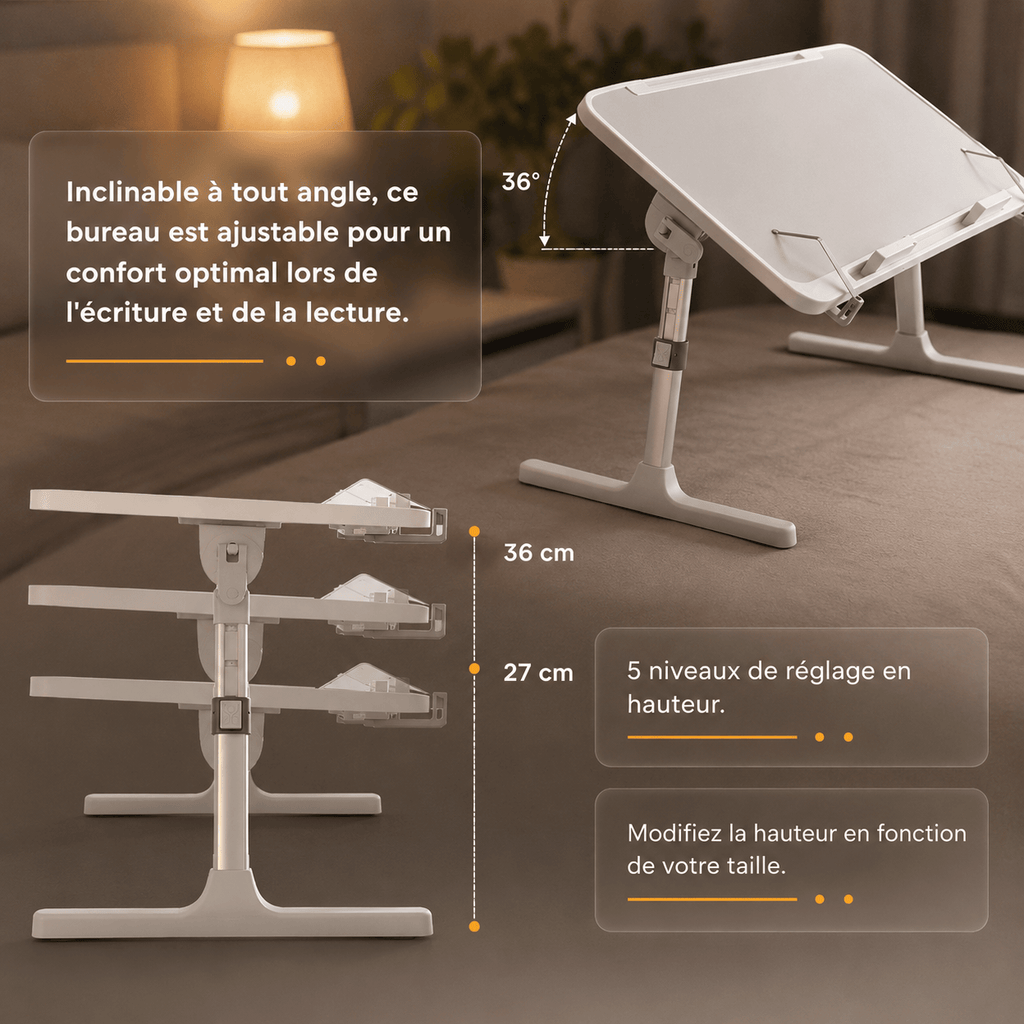 Porte Livre de Lit Ajustable
