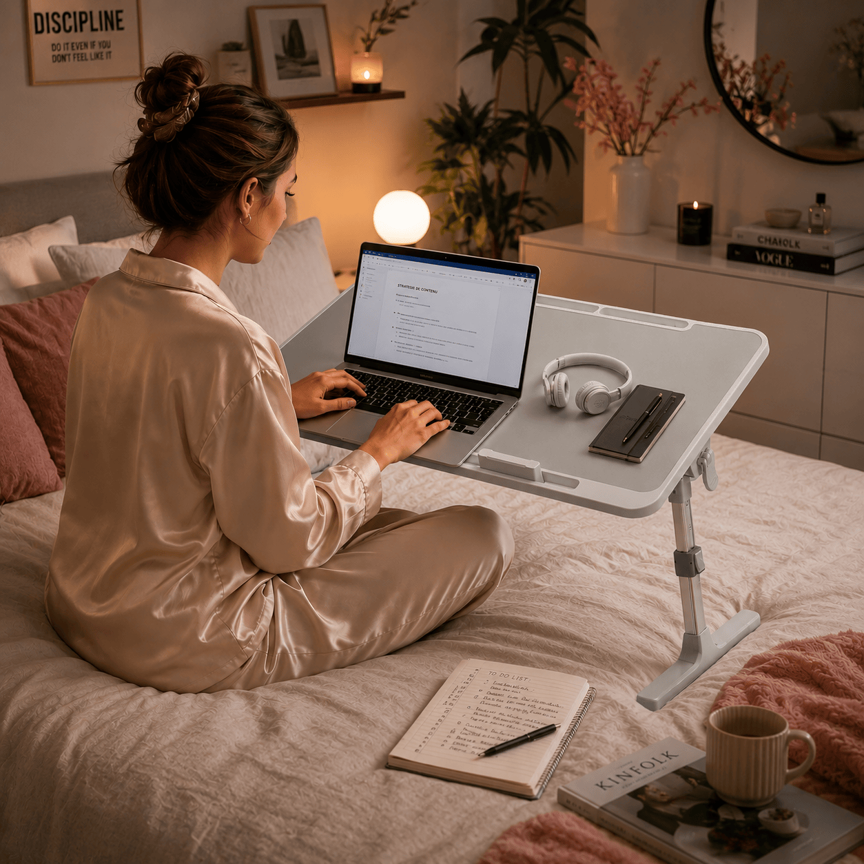 Porte Livre de Lit Ajustable