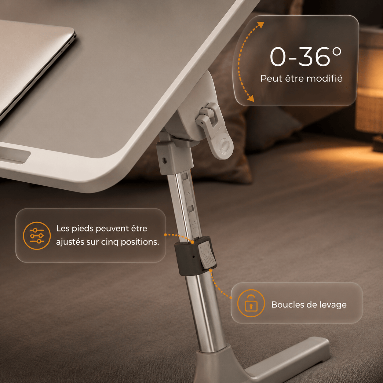 Porte Livre de Lit Ajustable